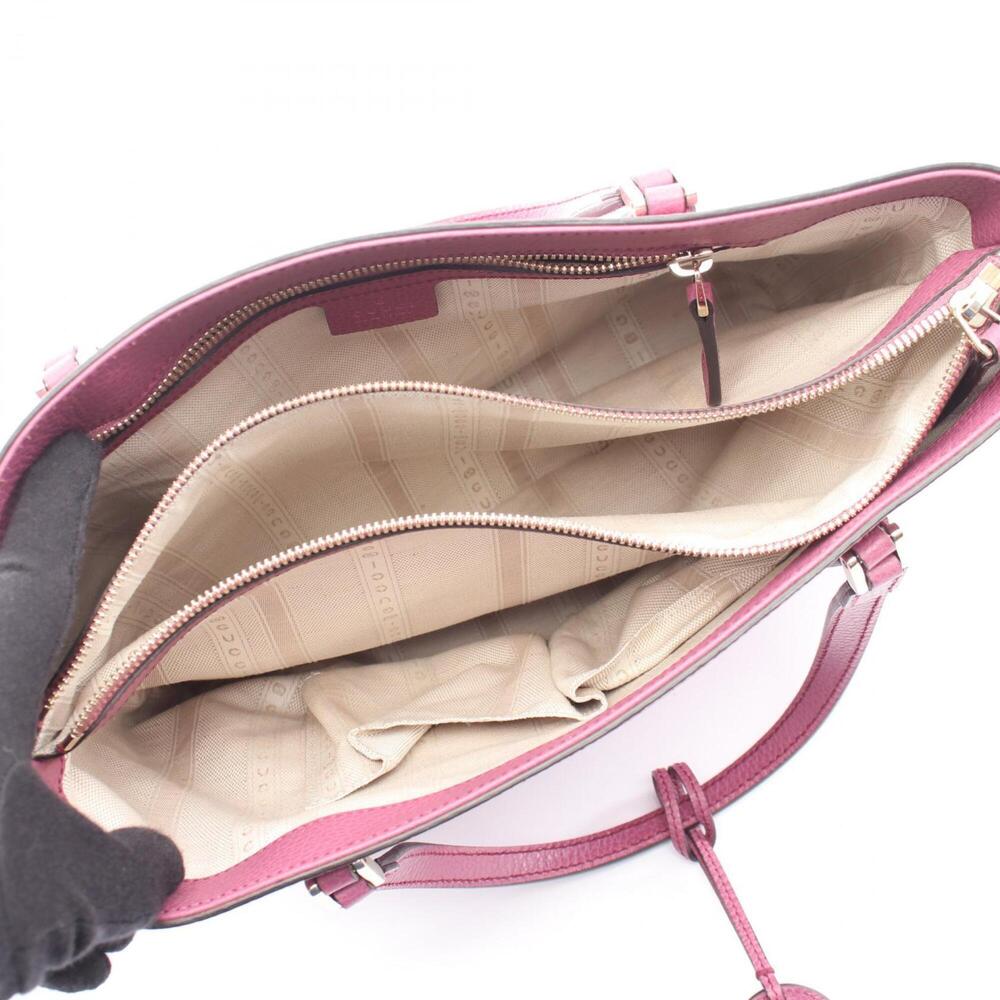 GUCCI Authentic Purple Leather Tote Bag - Picture 3 of 8